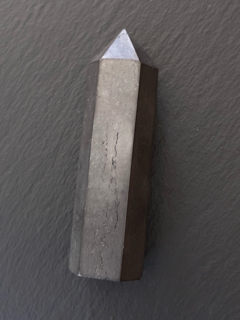 Shungite Hexagonal Pointed Crystal Tower - Picture 7 of 9